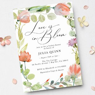 Stock Love is in Bloom Shower Invitations