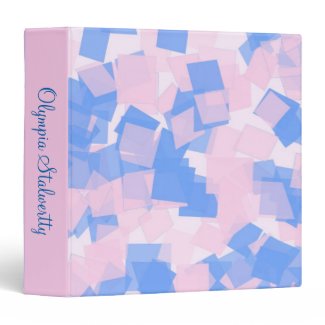 Pink and Blue Confetti Binder