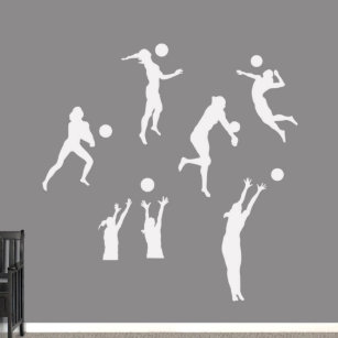 Large Volleyball Players Wall Decal Set
