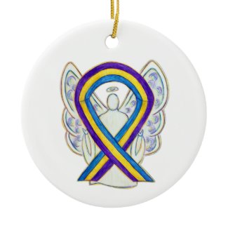 Bladder Cancer Awareness Ribbon Angel Ornament