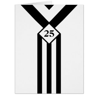 Black Stripes and Chevrons with Monogram on White Card