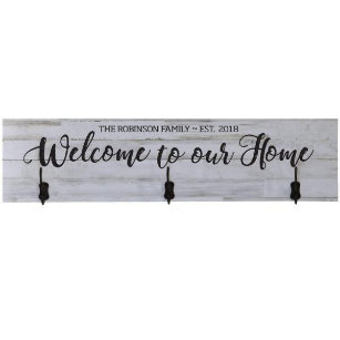 Welcome To Our Home Classic White Coat Rack