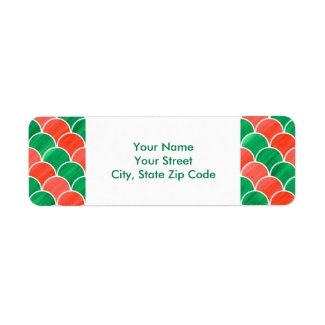Christmas Red Green Scale Pattern address labels
