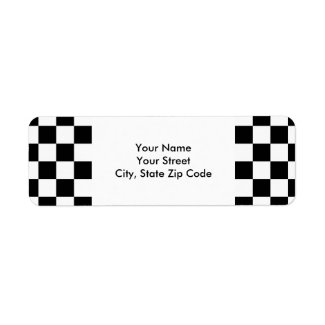 Checkered Black and White return address label