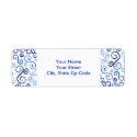 Blue Abstract Curves return address labels