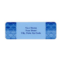 Painted Blue Scale Pattern return address labels