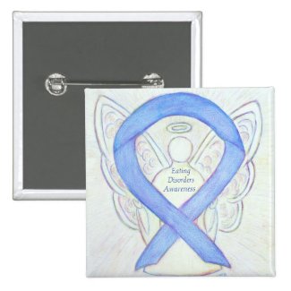Eating Disorders Awareness Ribbon Angel Custom Pin