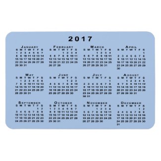 Custom Black 2017 Calendar on Light Blue Template Rectangular Photo Magnet