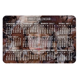 2017 Year Monthly Calendar White | Add Photo Rectangular Photo Magnet