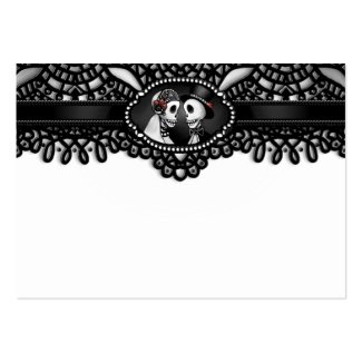 Halloween Elegant Black White Skeleton BLANK Place Large Business Card