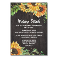 Sunflower Watercolor Reception + Hotel Cards