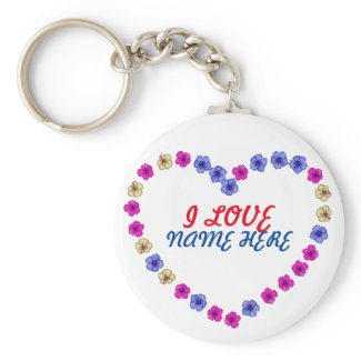 I Love You Personalized Basic Round Button Keychain