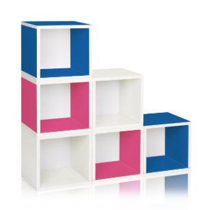 Blue, White and Pink Way Basics Storage Cubes