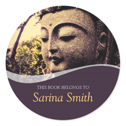 Zen Buddha Face Bookplate Sticker