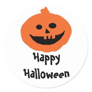 Cute Happy Halloween Pumpkin Classic Round Sticker