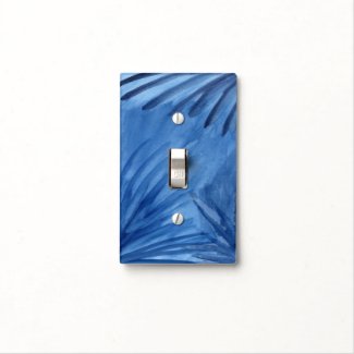Eye-catching Painted Blue Abstract Rays Light Switch Cover