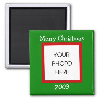 Christmas Border - Merry Christmas 2 Inch Square Magnet