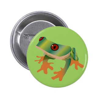 Tree Frog Art on Button
