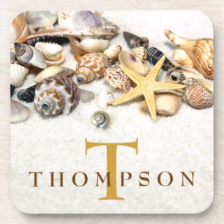 Seashells Personalized Coasters