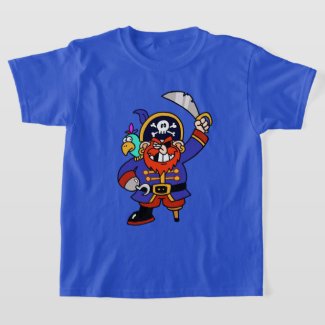 Cartoon Pirate With Peg Leg And Sword T-Shirt