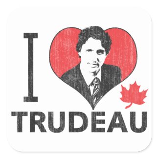 I Heart Trudeau Square Sticker