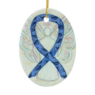 Thyroid Disease Awareness Ribbon Angel Ornament