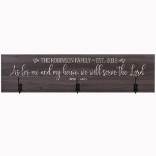Serve the Lord Stylish Wall Mount Wooden Coat Rack