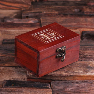 Monogram Rectangle Cherry Wooden Jewelry Box
