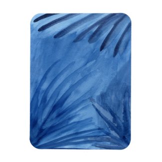 Evocative Abstract Blue Rays Watercolor Painting Rectangular Photo Magnet