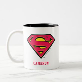 Personalized Superman S-Shield | Classic Logo Two-Tone Coffee Mug