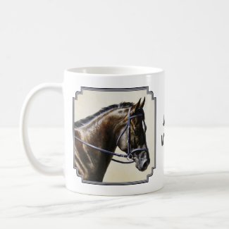 Dark Brown Bay Trakehner Dressage Horse Coffee Mug
