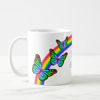 Colorful Rainbow Butterflies Coffee Mug
