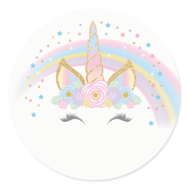 Unicorn Birthday Star Favor Stickers