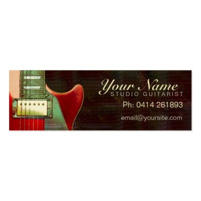Electric Red Guitar mini business card
