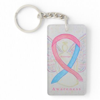 Miscarriage Angel Awareness Ribbon Keychain