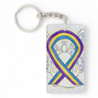Bladder Cancer Awareness Ribbon Angel Key chain