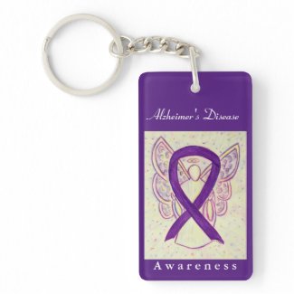 Alzheimer&#39;s Disease Awareness Ribbon Keychain