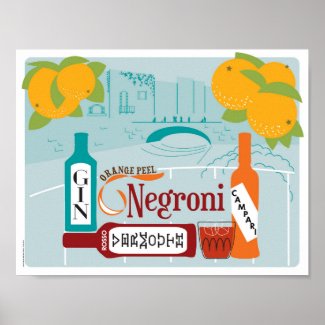 Negroni Citrus Cocktail Poster