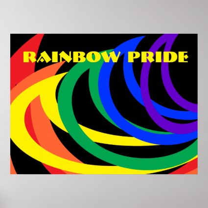 Rainbow Pride Abstract Crescents Poster