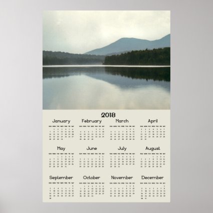Mountain Pond 2018 Scenic Nature Calendar Poster