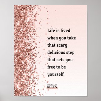 Boss Lady Rose Gold Glitter Motivational Quote Poster
