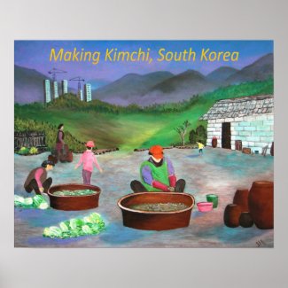 Korean Family Making Kimchi 김치 Poster
