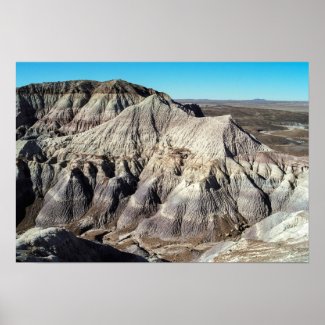 Blue Mesa Badlands Desert Mountains Poster