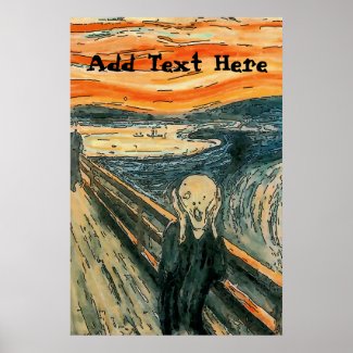 Scream, I Forgot My Cell Phone, add text Poster