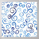 Prussian Blue Watercolor Curves