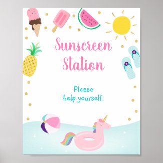 Girls Pool Party Birthday Sign