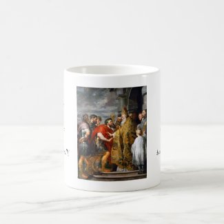 St. Ambrose and Emperor Theodosius Paul Rubens Coffee Mug