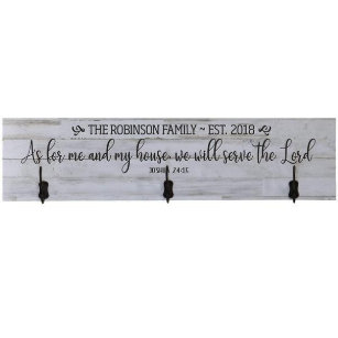 Serve the Lord Sacred Wall Mount Wooden Coat Rack