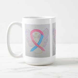 Pink and Blue Awareness Ribbon Angel Art Mug
