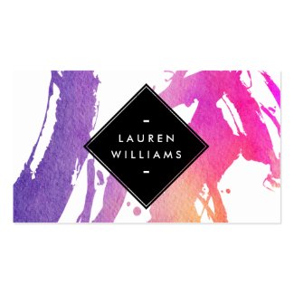 Abstract Watercolor Brushstrokes Business Card